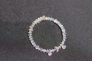 Pink & Crystal Swarovski Bangle Bracelet