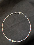 Iridescent Turquoise & Peach Anklet (O/R/O)