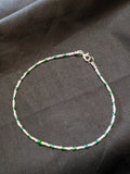 Iridescent Green Bicone Anklet