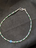 Iridescent Green & Blue Bicone Anklet