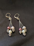 Pink Pearl & Silver Earrings