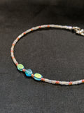 Iridescent Turquoise & Peach Anklet (O/D/O)