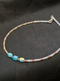 Iridescent Turquoise & Peach Anklet (O/R/O)