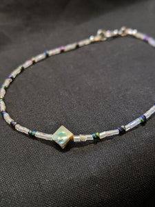 Iridescent Purple & Abalone Anklet